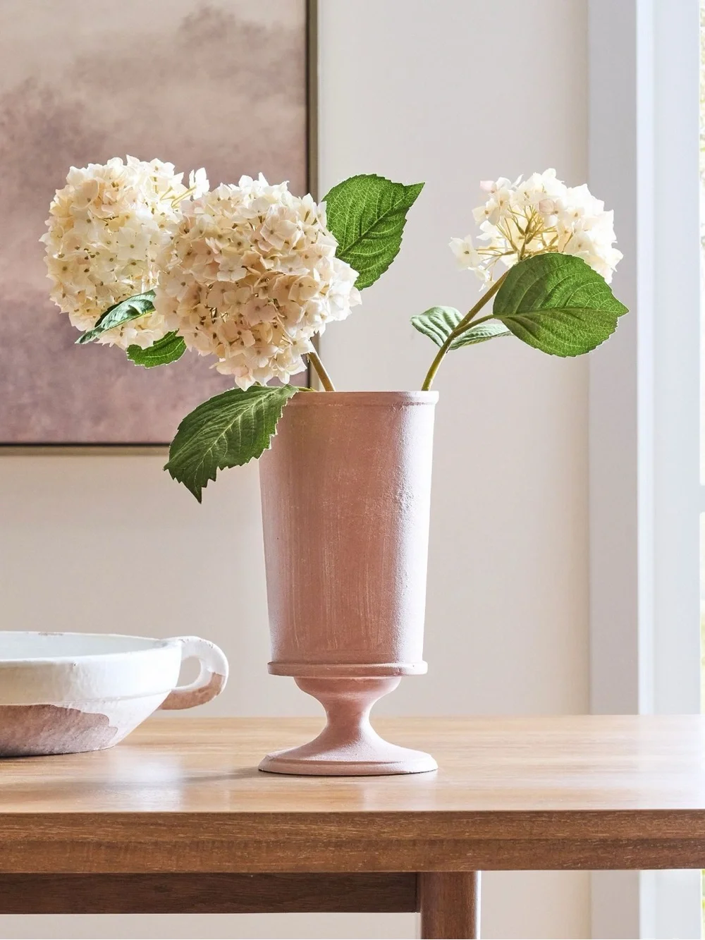 Pottery Barn Faux Hydrangea Bundle Blush NWT